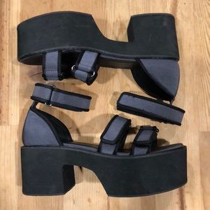 ASOS platform sandals, Velcro straps